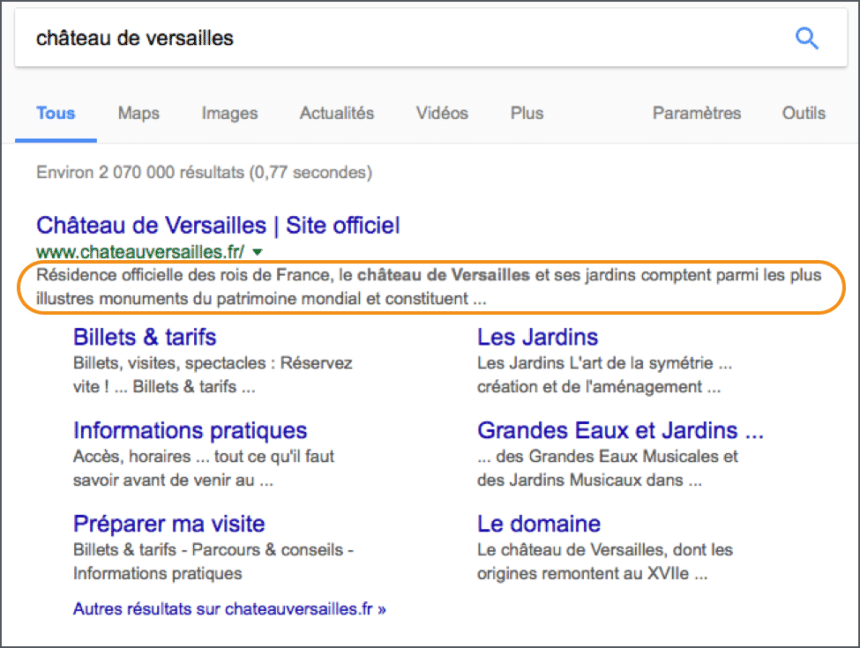 Le contenu de la balise Meta Description doit inciter au clic !