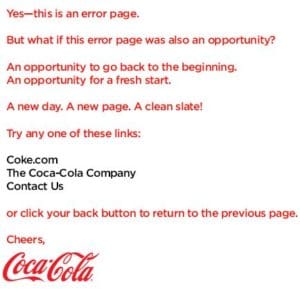  Erreur 404 page Coca Cola